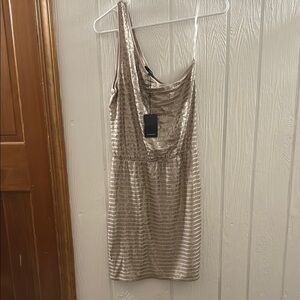 Tart Collections One-Shoulder Gold Mini Dress